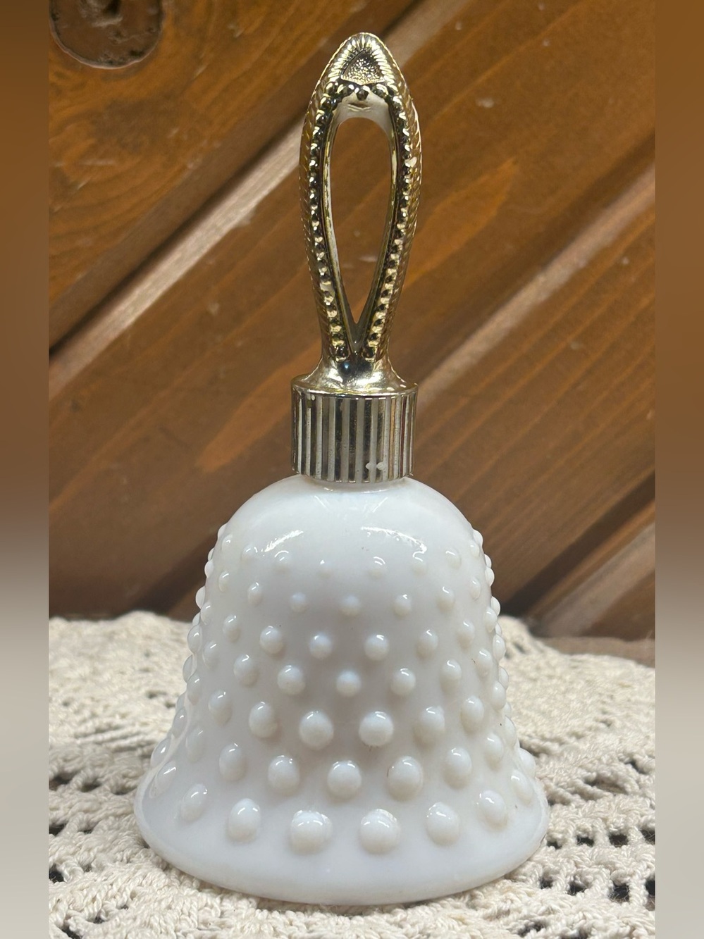 Vintage Avon Hobnail Milk Glass Bell Decanter